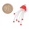 Glass Seed Beaded Jellyfish Pendants PALLOY-MZ00660-02-2
