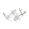 Anti-Tarnish Rhodium Plated Antler Shape 999 Fine Silver Stud Earrings for Women EJEW-S215-07P-2