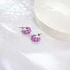 304 Stainless Steel Enamel Stud Earrings for Women AU7915-4-2