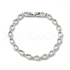 Clear Cubic Zirconia Teardrop Link Chain Bracelet BJEW-E073-03P-4