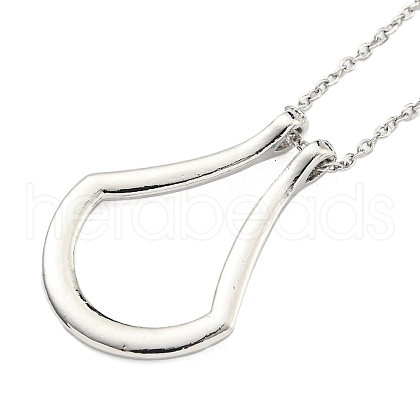 Alloy Teardrop Pendant Necklaces for Women NJEW-G132-01P-1