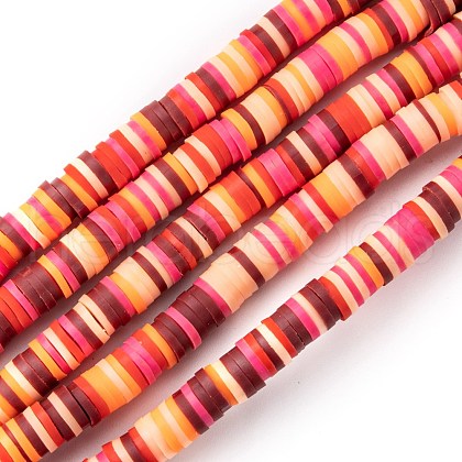 Handmade Polymer Clay Beads Strands CLAY-R089-6mm-T02B-20-1