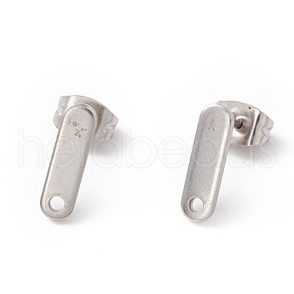 Non-Tarnish 201 Stainless Steel Stud Earring Findings with Hole EJEW-A071-16P-1