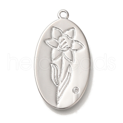 Brass Micro Pave Cubic Zirconia Pendants KK-U038-05P-05-1