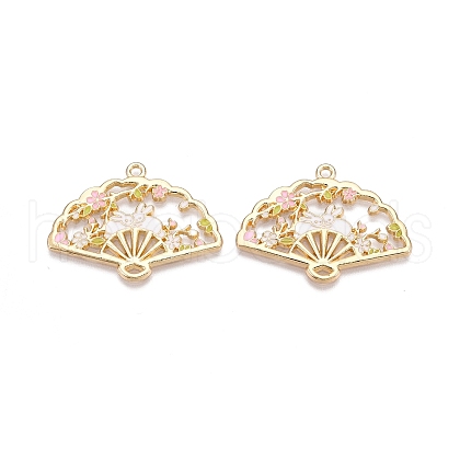 Rack Plating Alloy Enamel Pendants ENAM-N056-405A-1