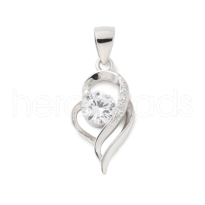 Fine Silver Cubic Zirconia Pendants STER-S008-03A-P-1