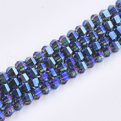 Electroplate Glass Beads Strands X-EGLA-S176-07B-B01-1