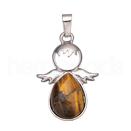 Natural Tiger Eye Pendants PW-WGD154C-01-1