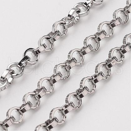 Tarnish Resistant 304 Stainless Steel Rolo Chains CHS-K001-95-1