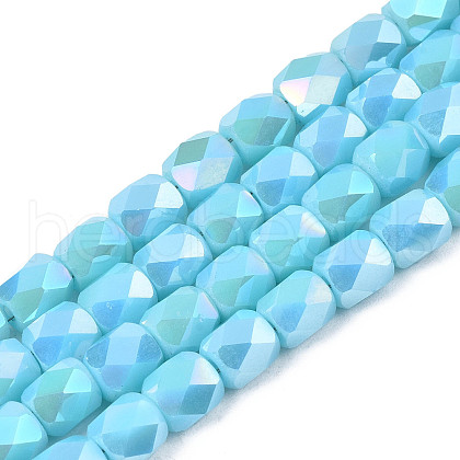 Electroplate Glass Beads Strands X-EGLA-N002-13-A06-1