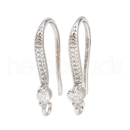 Brass Micro Pave Cubic Zirconia Earring Hooks KK-A257-14P-1