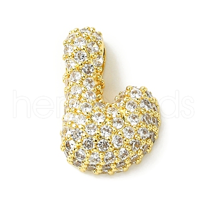 Rack Plating Brass Clear Cubic Zirconia Pendants KK-S378-01G-L-1