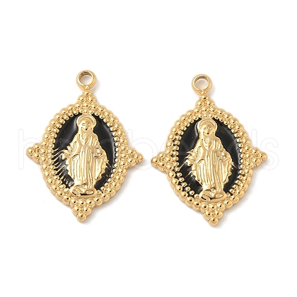 304 Stainless Steel Enamel Pendants STAS-U057-12G-02-1