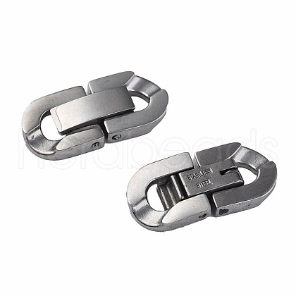 Non-Tarnish 304 Stainless Steel Fold Over Clasps X-STAS-N087-48B-01P-1