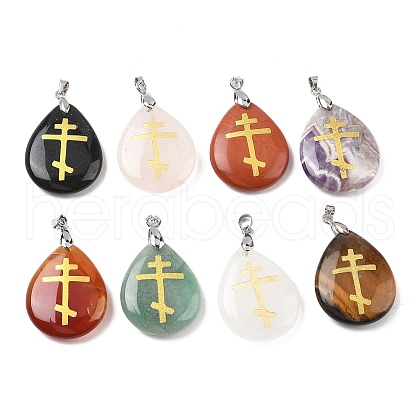 Natural Mixed Gemstone Pendants G-F786-09C-1