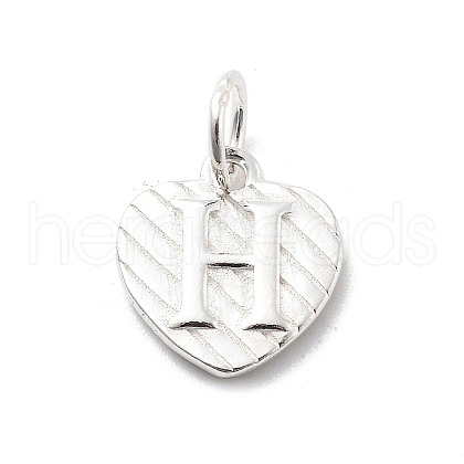 925 Sterling Silver Heart with Capital Letter Charms STER-S009-13H-S-1
