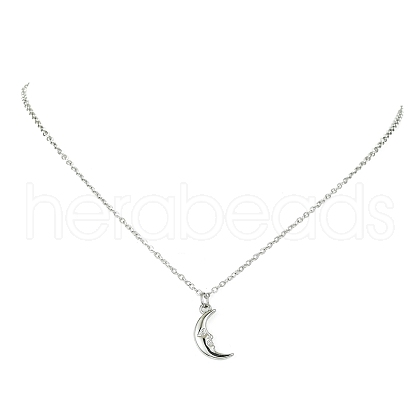 304 Stainless Steel Pendant Necklace for Women NJEW-JN04387-03-1