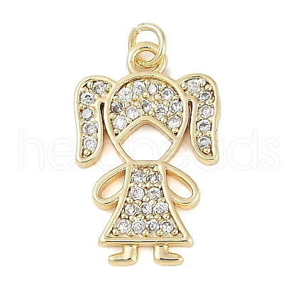 Rack Plating Brass Micro Pave Cubic Zirconia Pendants KK-H509-30G-1