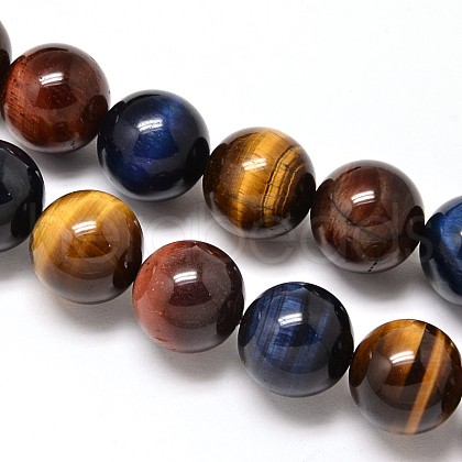 Natural Tiger Eye Beads Strands X-G-F173-14-10mm-1