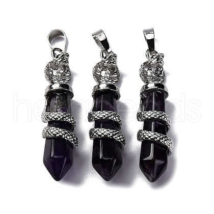 Natural Amethyst Pendants G-A241-01P-02-1