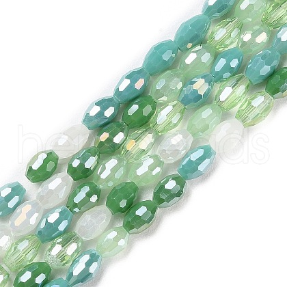 Electroplate Glass Beads Strands GLAA-P056-01A-1