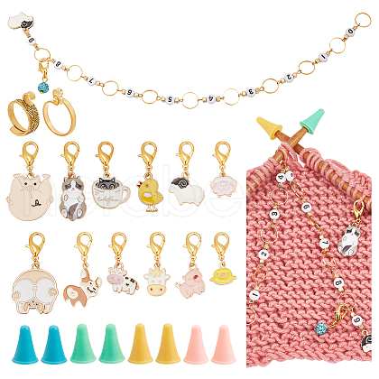 35Pcs Animal DIY Knitting Tool Sets HJEW-NB00056-1