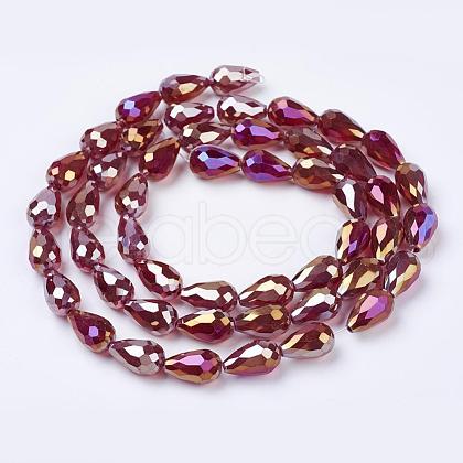 Electroplate Glass Beads Strands EGLA-D015-15x10mm-28-1