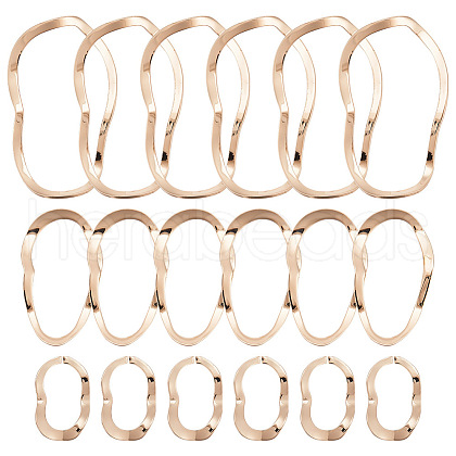 ARRICRAFT 18Pcs 3 Style Brass Linking Rings FIND-AR0003-76-1