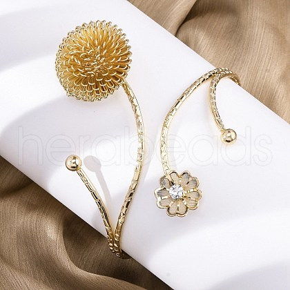 PincushionAlloy Arm Cuff Bangles for Girl Women AJEW-A063-01B-G-1