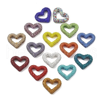 Heart Shape Polymer Clay Rhinestone Beads CLAY-NH0001-09A-1