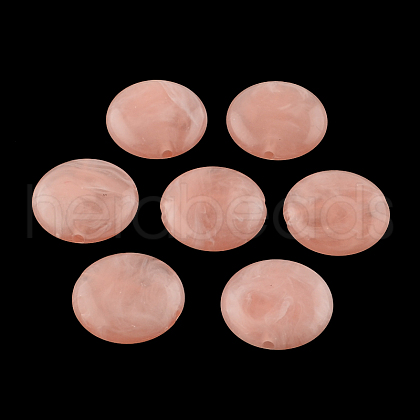Flat Round Imitation Gemstone Acrylic Beads OACR-R051-24-1