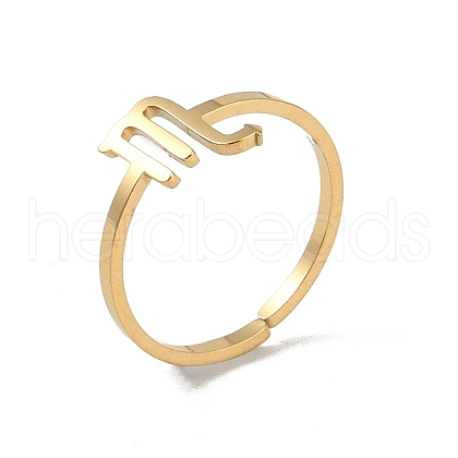 Real 18K Gold Plated 304 Stainless Steel Adjustable Finger Ring RJEW-L115-01G-11-1