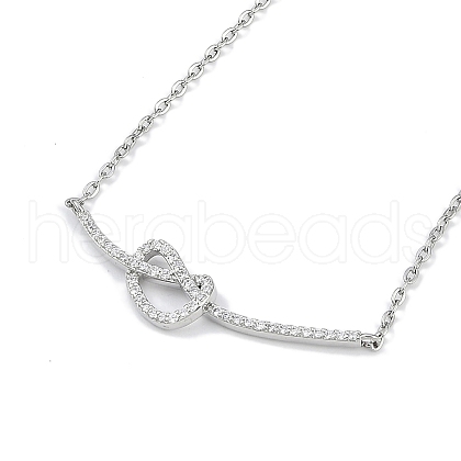 Rack Plating Brass Micro Pave Clear Cubic Zirconia Heart Pendant Cable Chain Necklaces NJEW-P317-08P-1