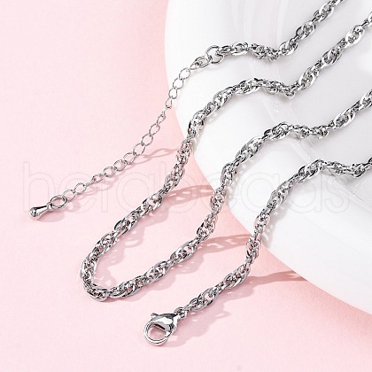 Brass Rope Chains Necklaces for Women NJEW-D302-62P-1