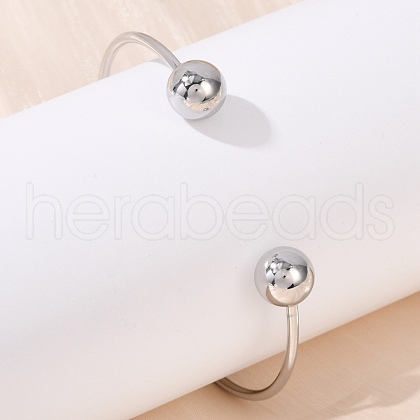 304 Stainless Steel Open Cuff Bracelets BJEW-R019-01P-01-1