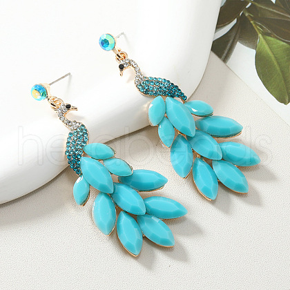 Exquisite Peacock Alloy Dangle Stud Earrings PN0613-5-1