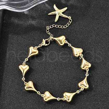 304 Stainless Steel Link Bracelets for Women BJEW-P354-01B-G-1