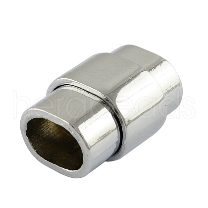 Rectangle Alloy Magnetic Clasps with Glue-in Ends for Jewelry Making PALLOY-S008-1