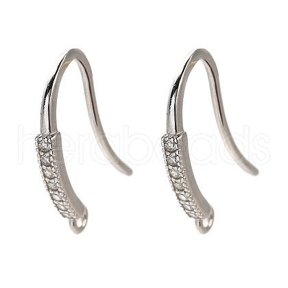Anti-Tarnish Rhomdium Plated Sterling Silver Earring Hooks STER-NH0011-01P-1