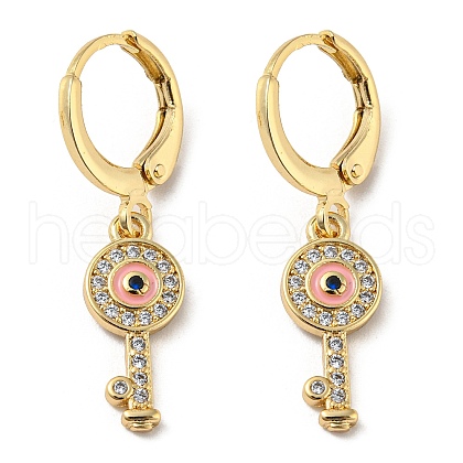 Real 18K Gold Plated Brass Dangle Leverback Earrings EJEW-A033-27G-1