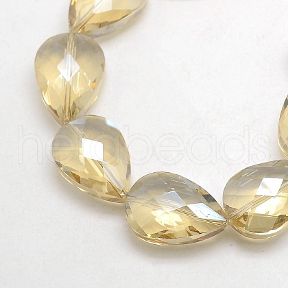 Electroplate Crystal Glass Teardrop Beads Strands EGLA-F067B-10-1