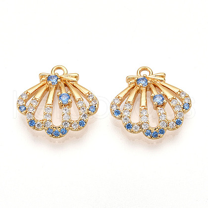 Brass Micro Pave Cubic Zirconia Charms KK-N261-102G-1