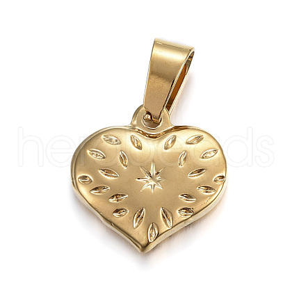 304 Stainless Steel Textured Pendants STAS-F183-06G-1