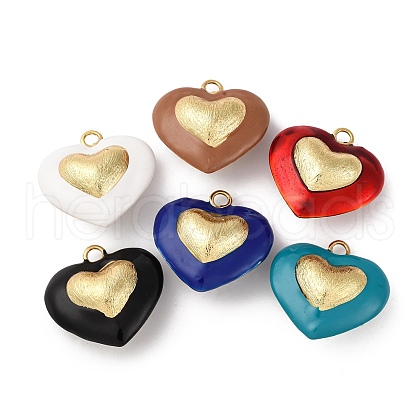 Brass Enamel Pendants KK-S525-13G-1
