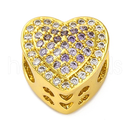 Rack Plating Brass Micro Pave Cubic Zirconia Beads KK-Z081-01B-1