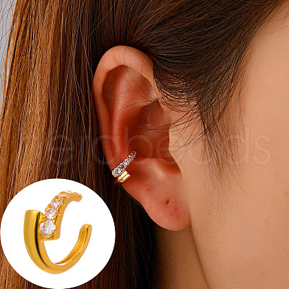 Brass Rhinestone Cuff Earrings WGCA6F2-37-1