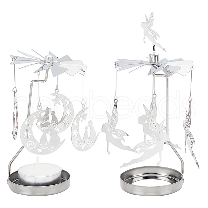 Stainless Steel Rotating Tealight Candle Holder DIY-FG0005-17P-1
