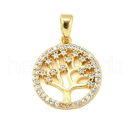 Brass Micro Pave Cubic Zirconia Pendants KK-R227-02G-1