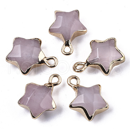 Natural Rose Quartz Pendants X-G-N326-36E-1