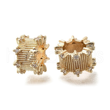 Brass Micro Pave Clear Cubic Zirconia Beads KK-M316-12G-01-1